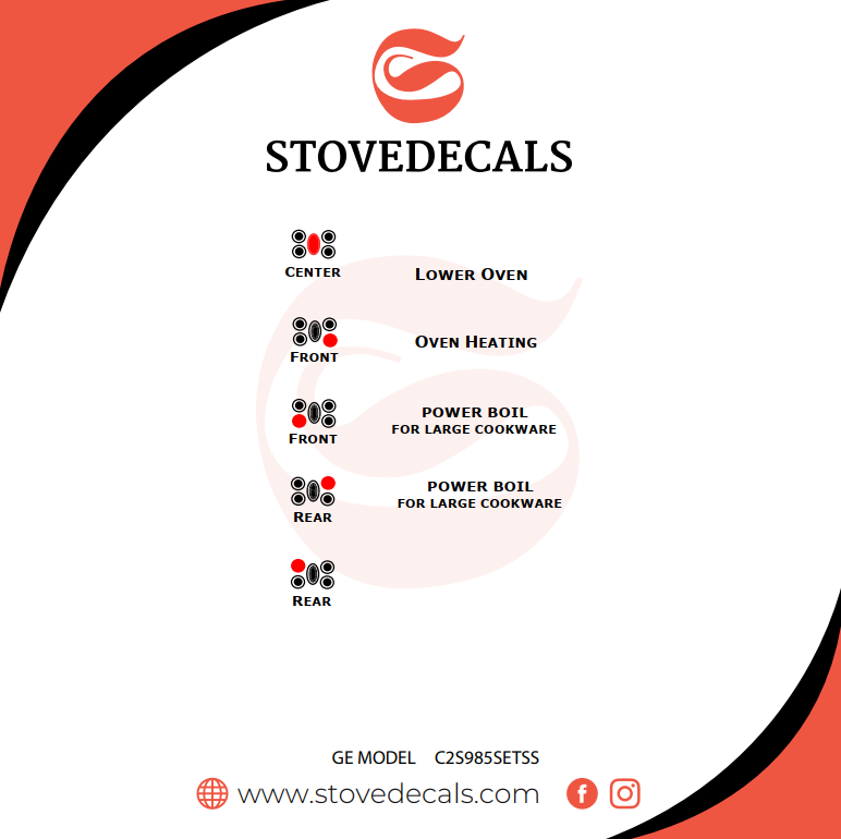 C2S985SETSS GE Stove Decals
