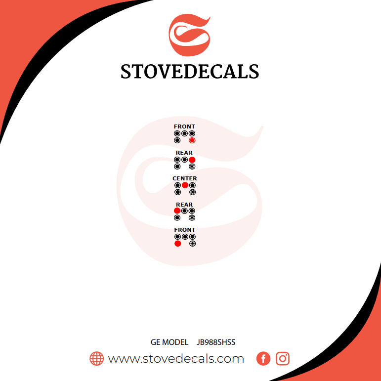 JB988S0H4SS - GE Range - Stove Decals
