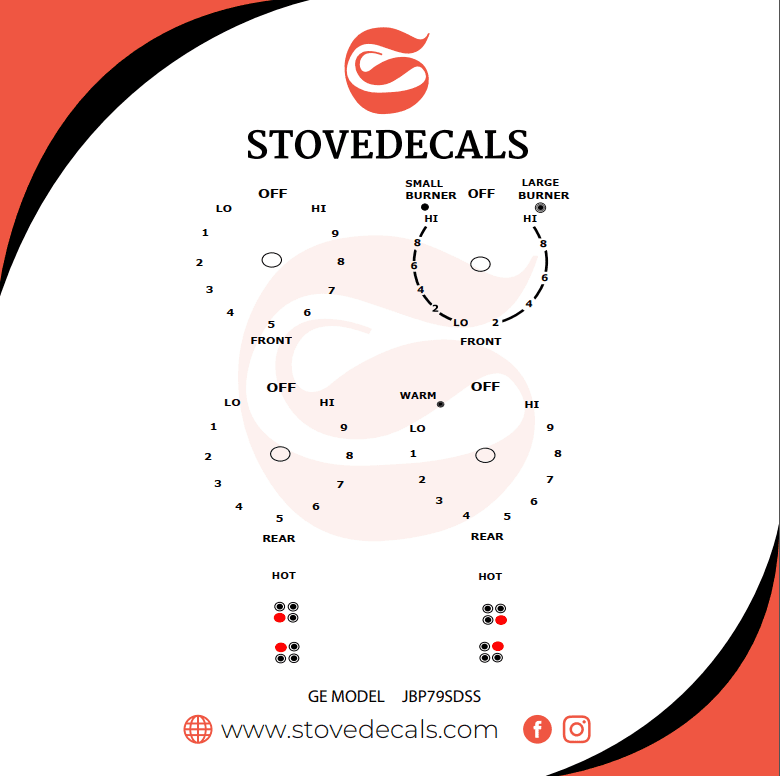 JBP79S0D2SS - GE Range - Stove Decals