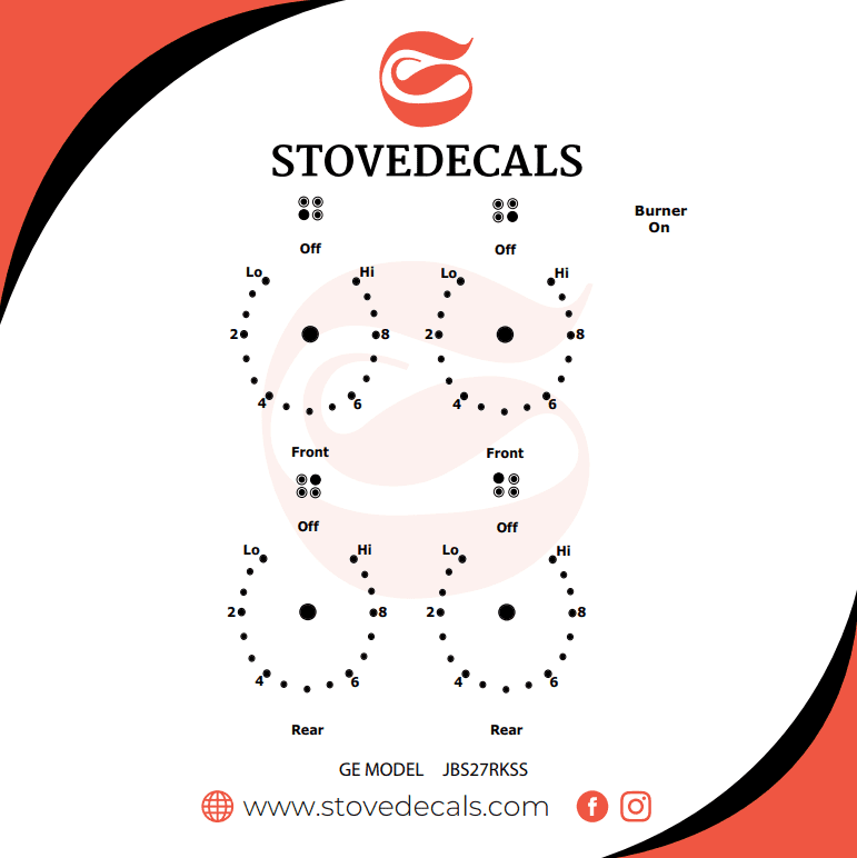 JBS27RF1SS - GE Range - Stove Decals
