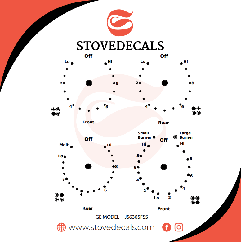 JS630S0F4SS - GE Range - Stove Decals