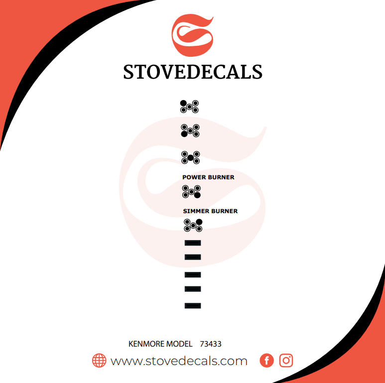 79073433314 - Kenmore Range - Stove Decals