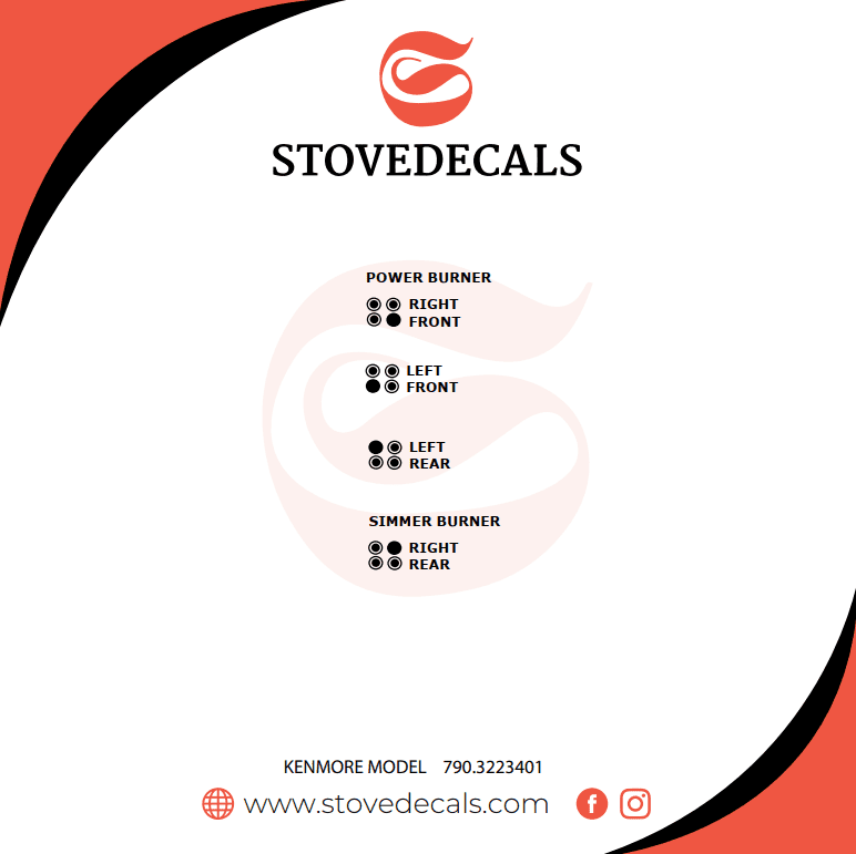 79032234401 - Kenmore Range - Stove Decals
