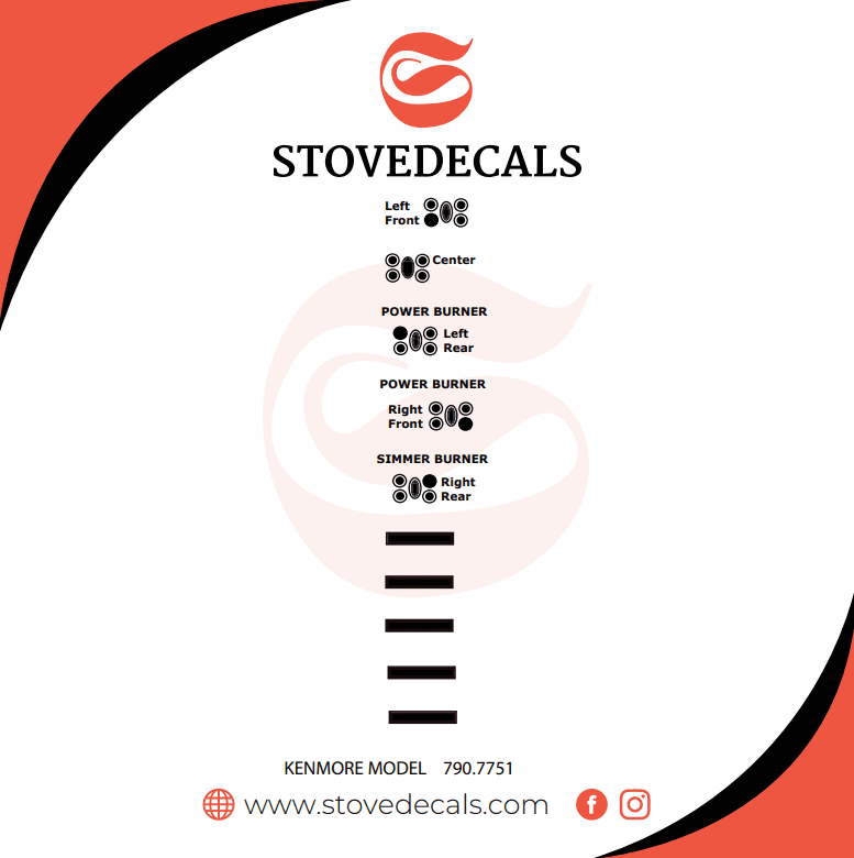 79077512805 - Kenmore Range - Stove Decals