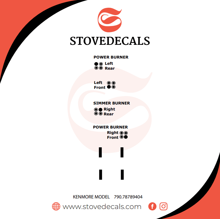 79078789407 - Kenmore Range - Stove Decals