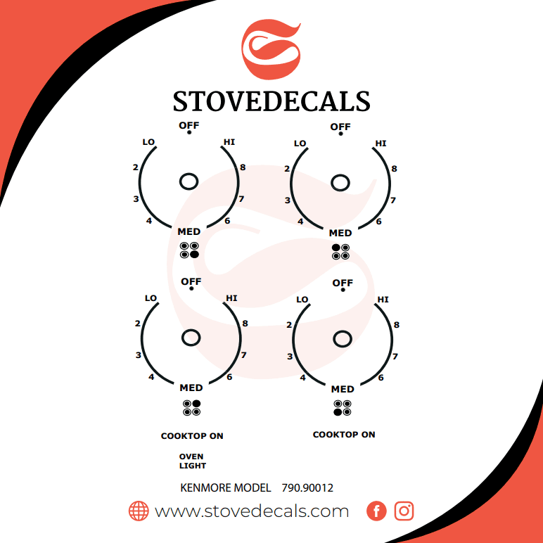 79090012314 - Kenmore Range - Stove Decals