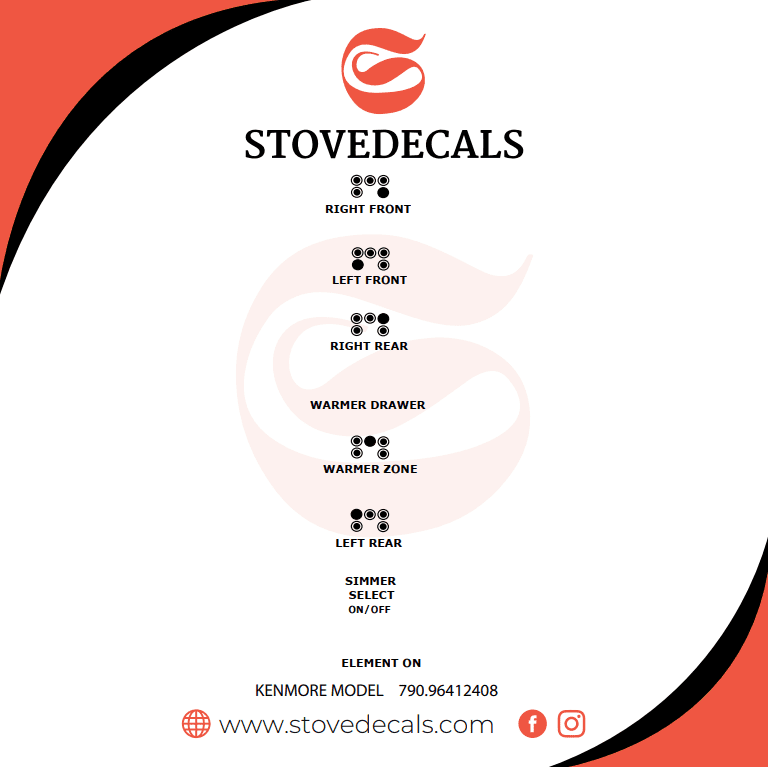 79096412408 - Kenmore Range - Stove Decals